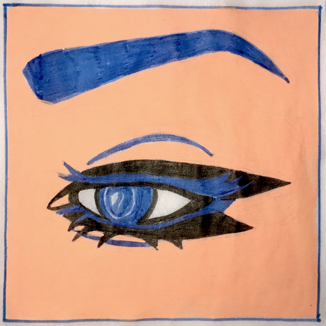 Eye illustration — mixed media stylized eye study